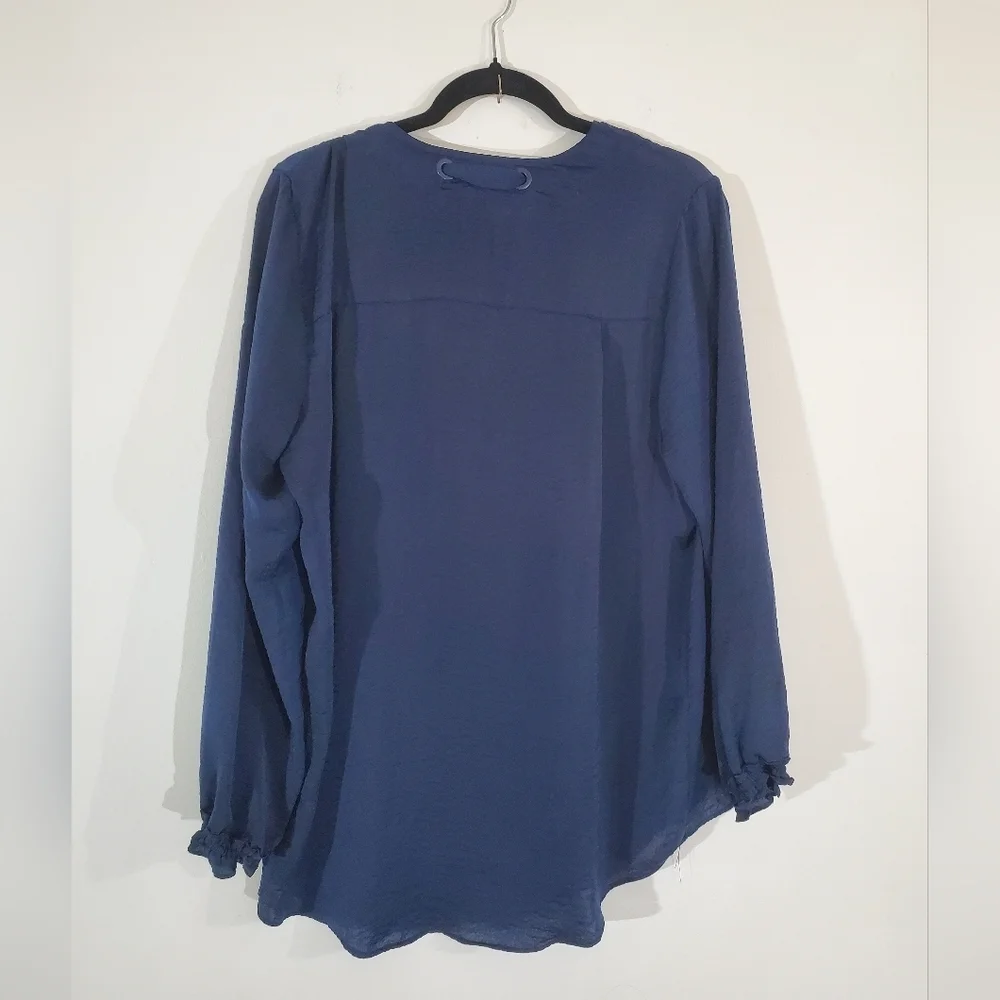 SIMPLY VERA VERA WANG Women's Blue Blouse Size Large - Picture 2 of 3
